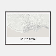 Santa Cruz Map Landscape Poster