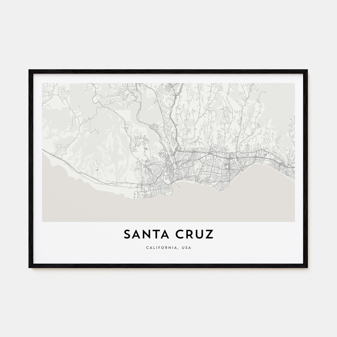 Santa Cruz Map Landscape Poster