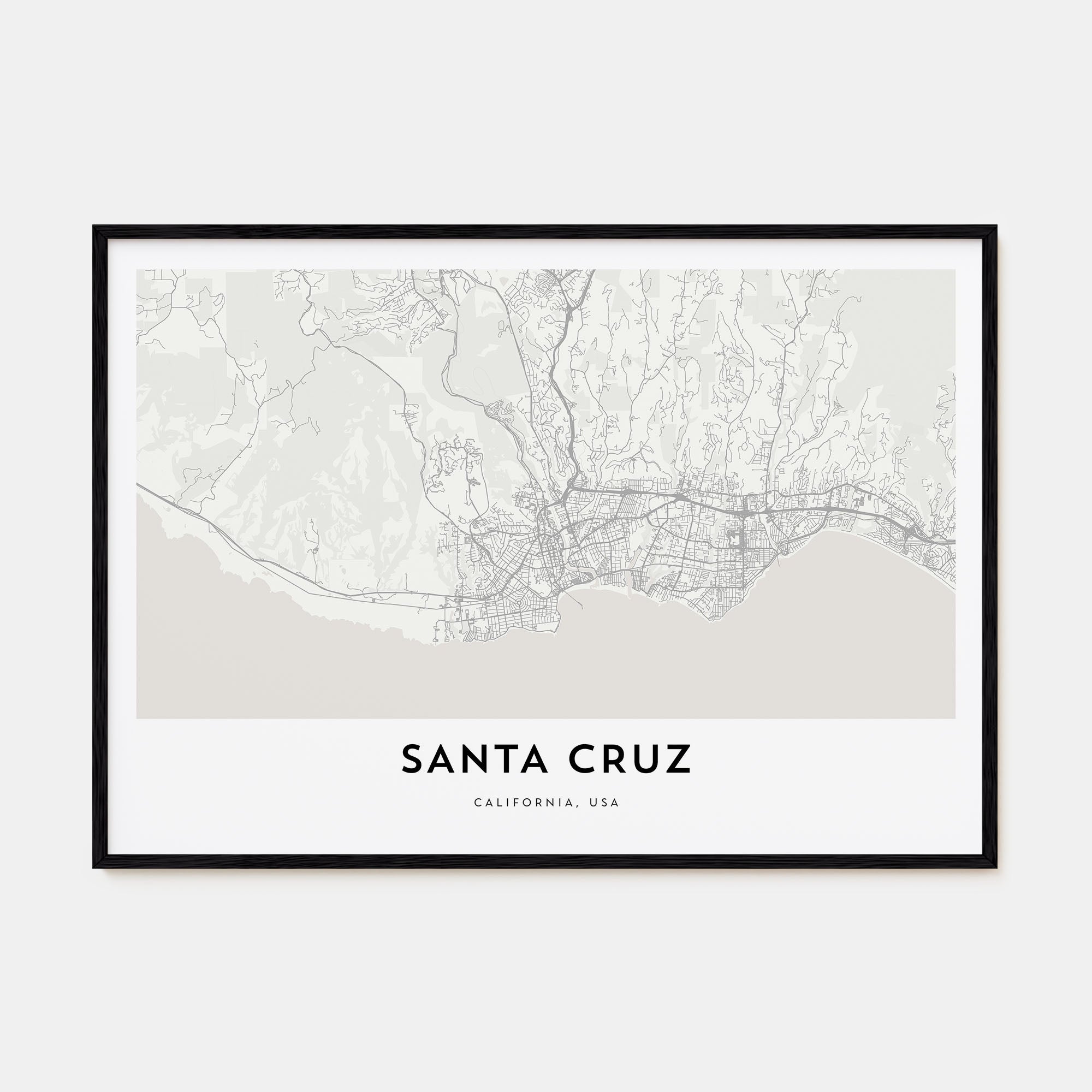 Santa Cruz Map Landscape Poster