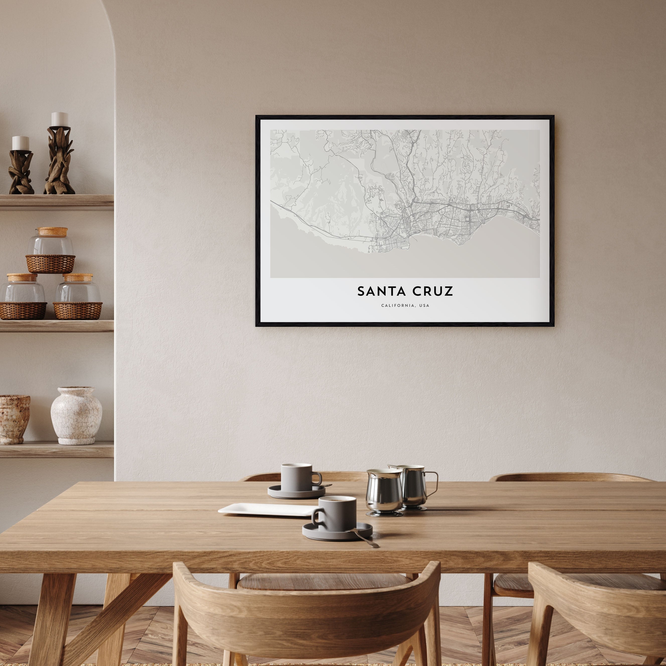 Santa Cruz Map Landscape Poster