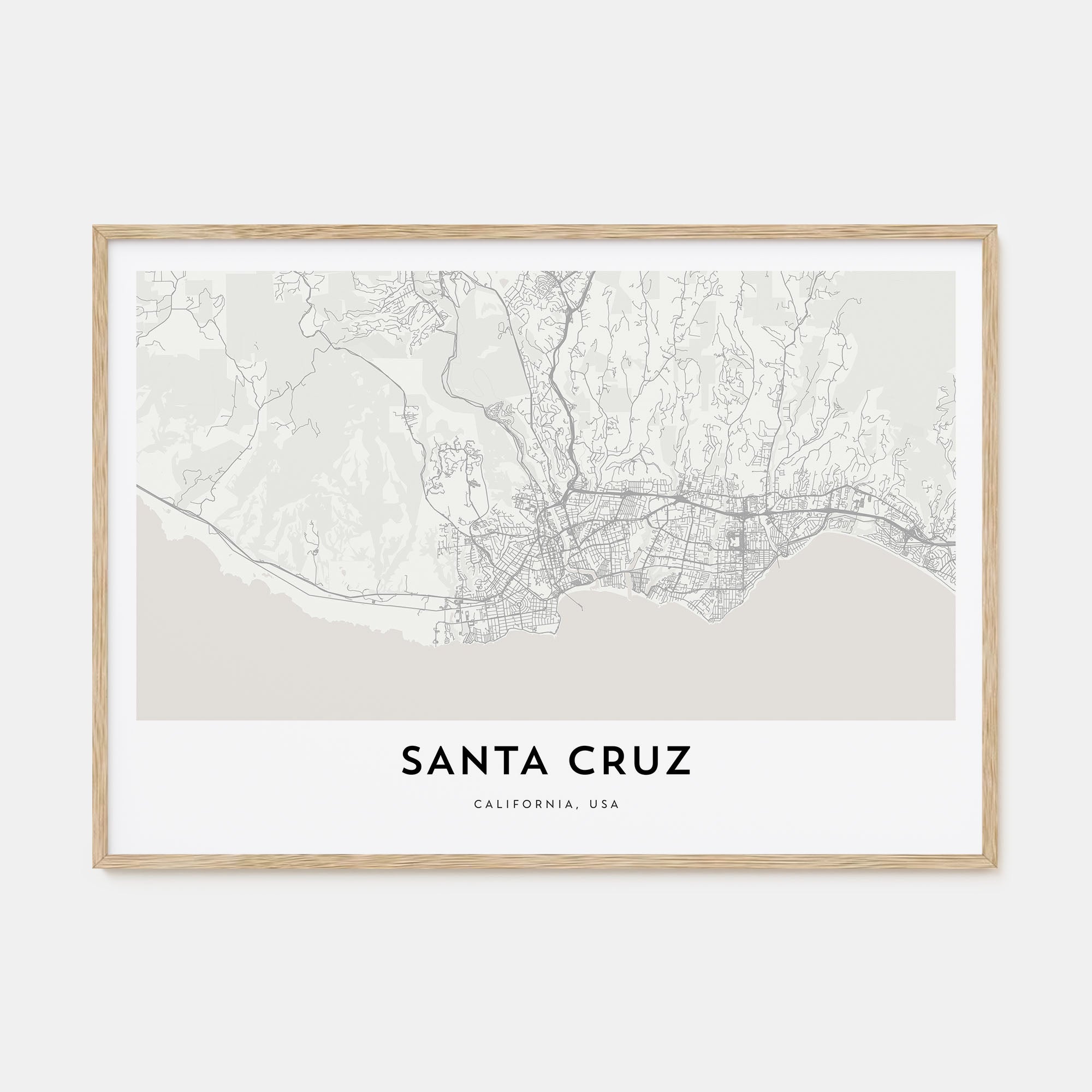 Santa Cruz Map Landscape Poster