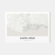 Santa Cruz Map Landscape Poster