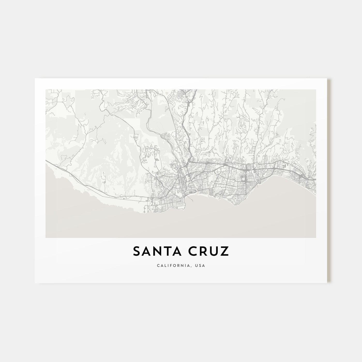 Santa Cruz Map Landscape Poster
