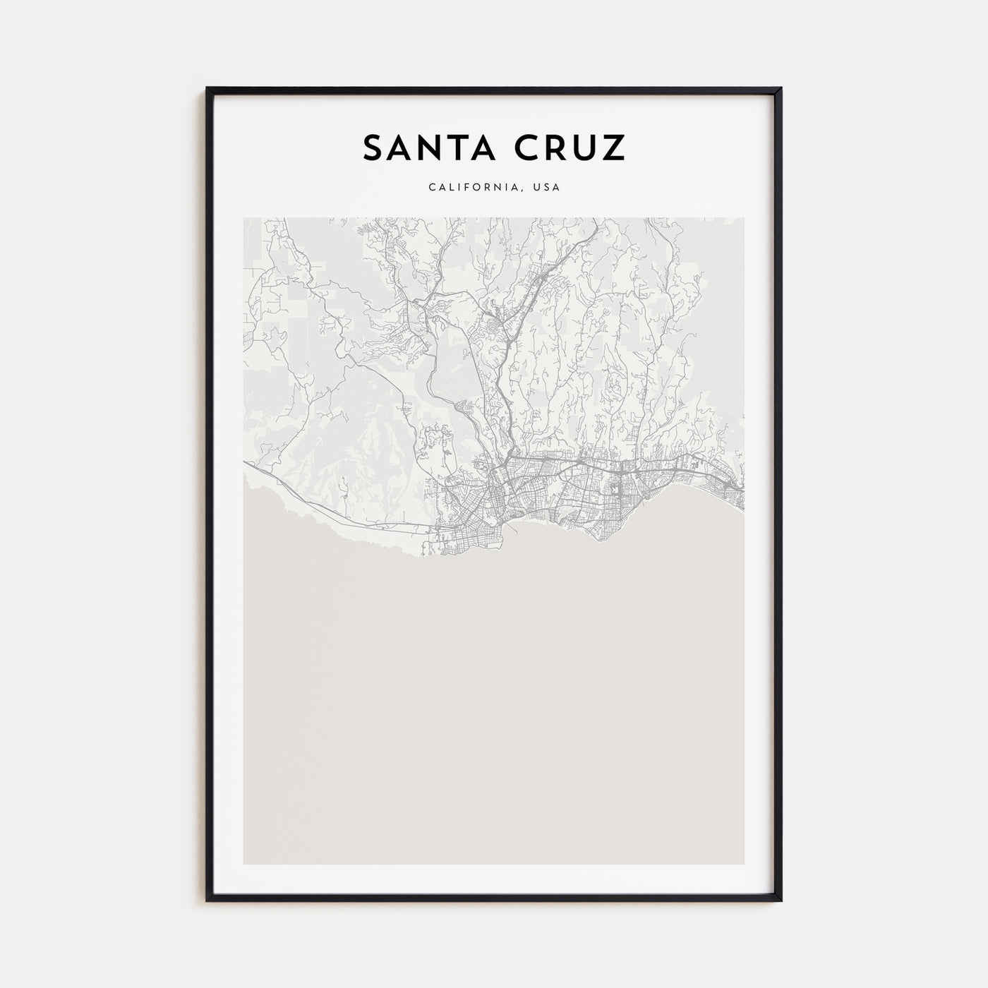 Santa Cruz Map Portrait Poster