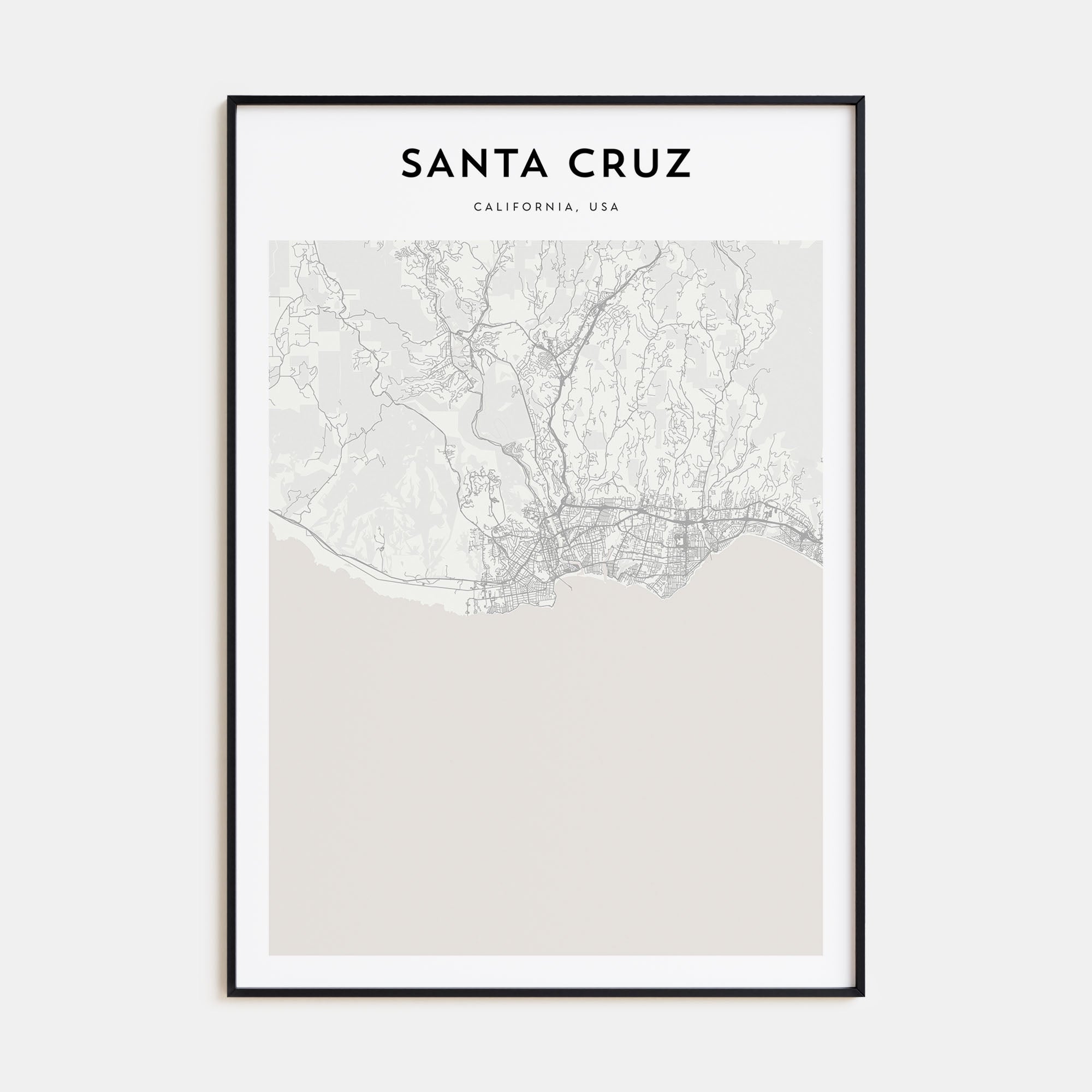 Santa Cruz Map Portrait Poster