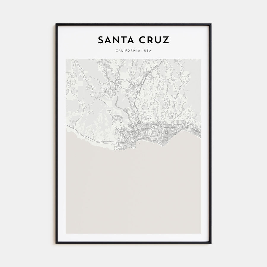 Santa Cruz Map Portrait Poster
