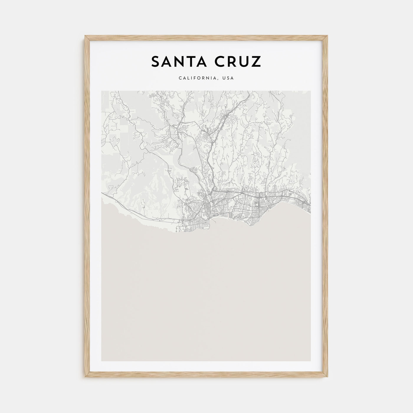 Santa Cruz Map Portrait Poster