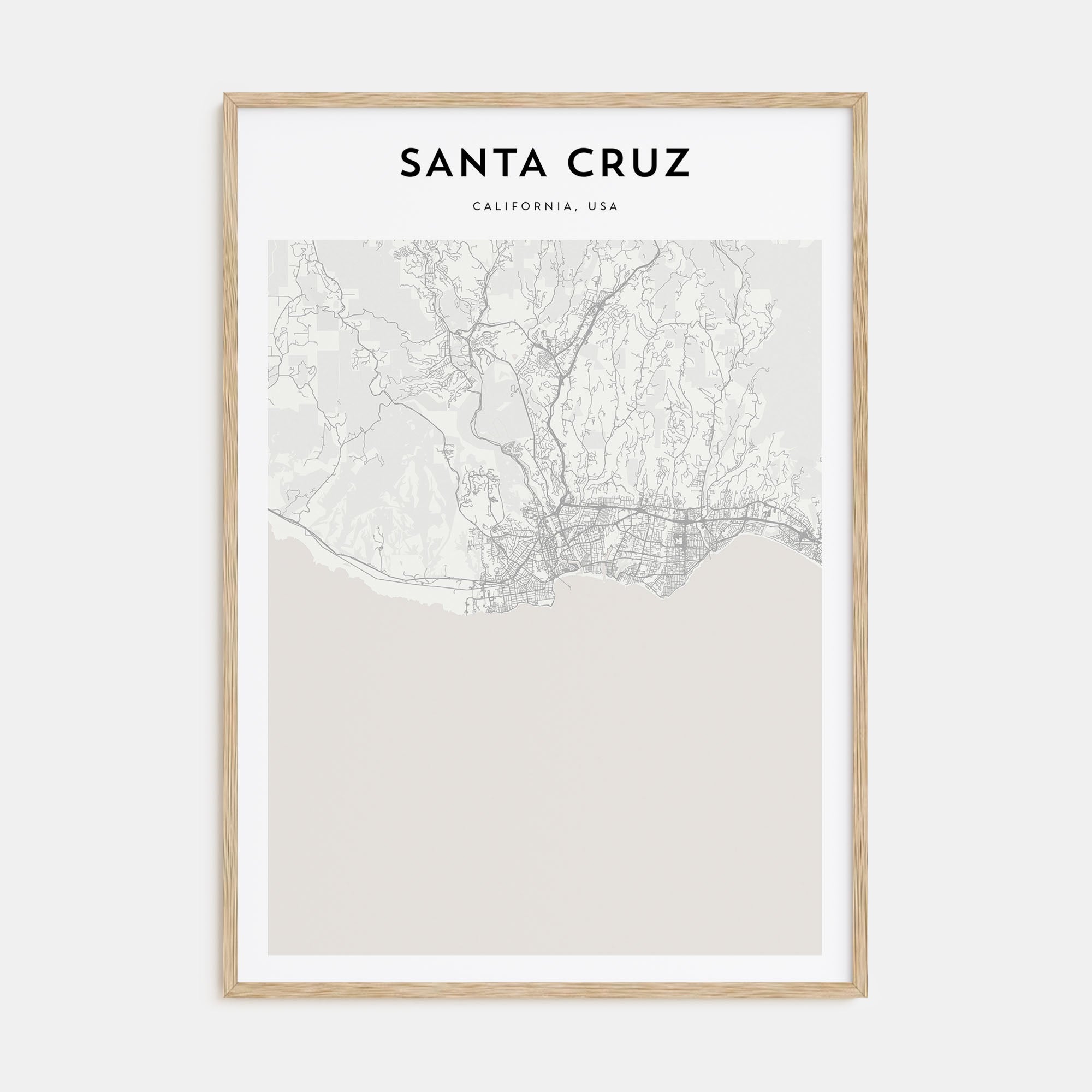 Santa Cruz Map Portrait Poster