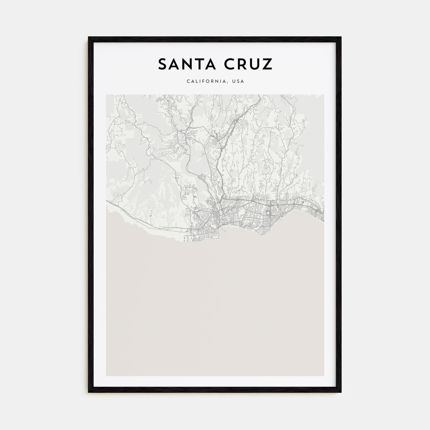 Santa Cruz Map Portrait Poster