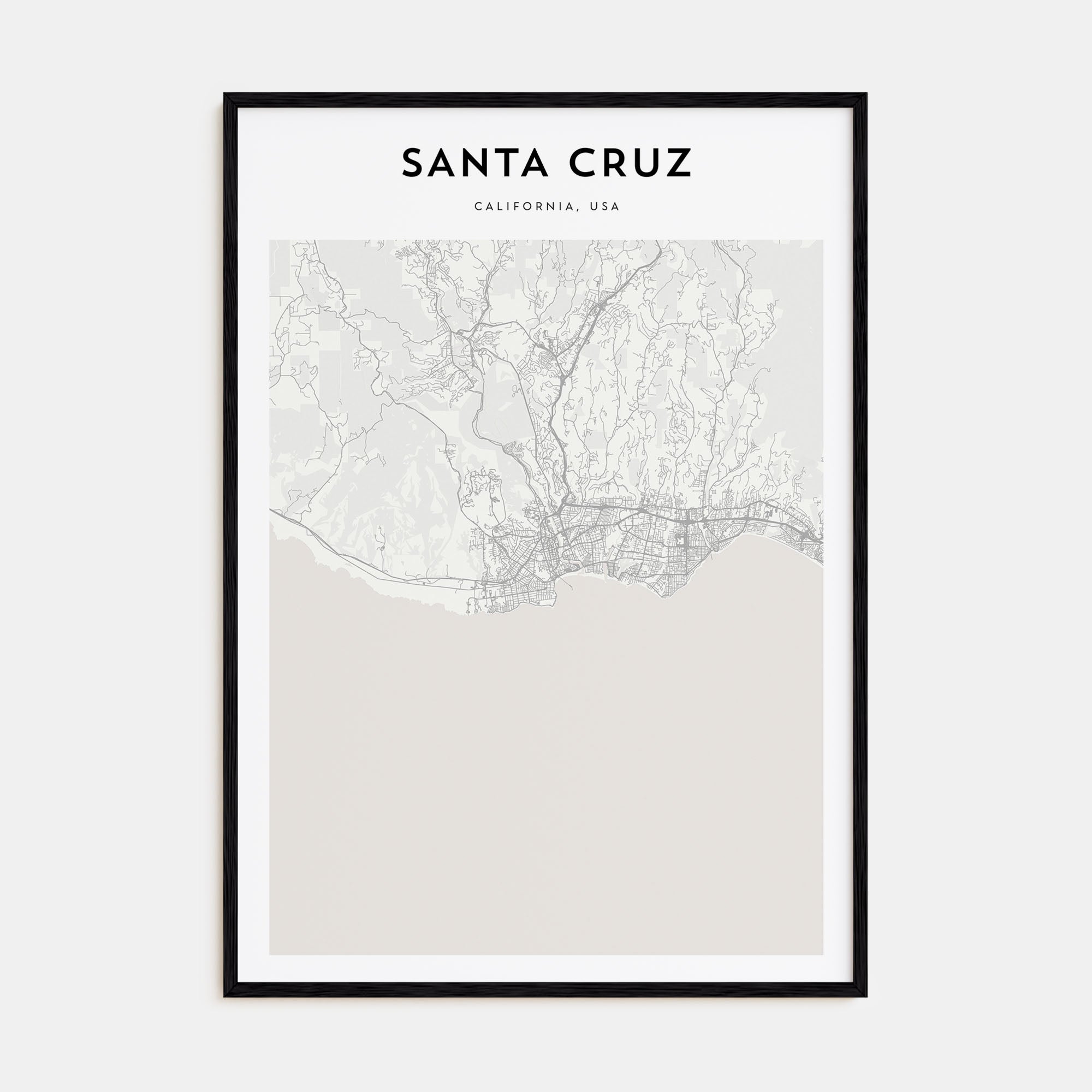 Santa Cruz Map Portrait Poster