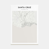 Santa Cruz Map Portrait Poster