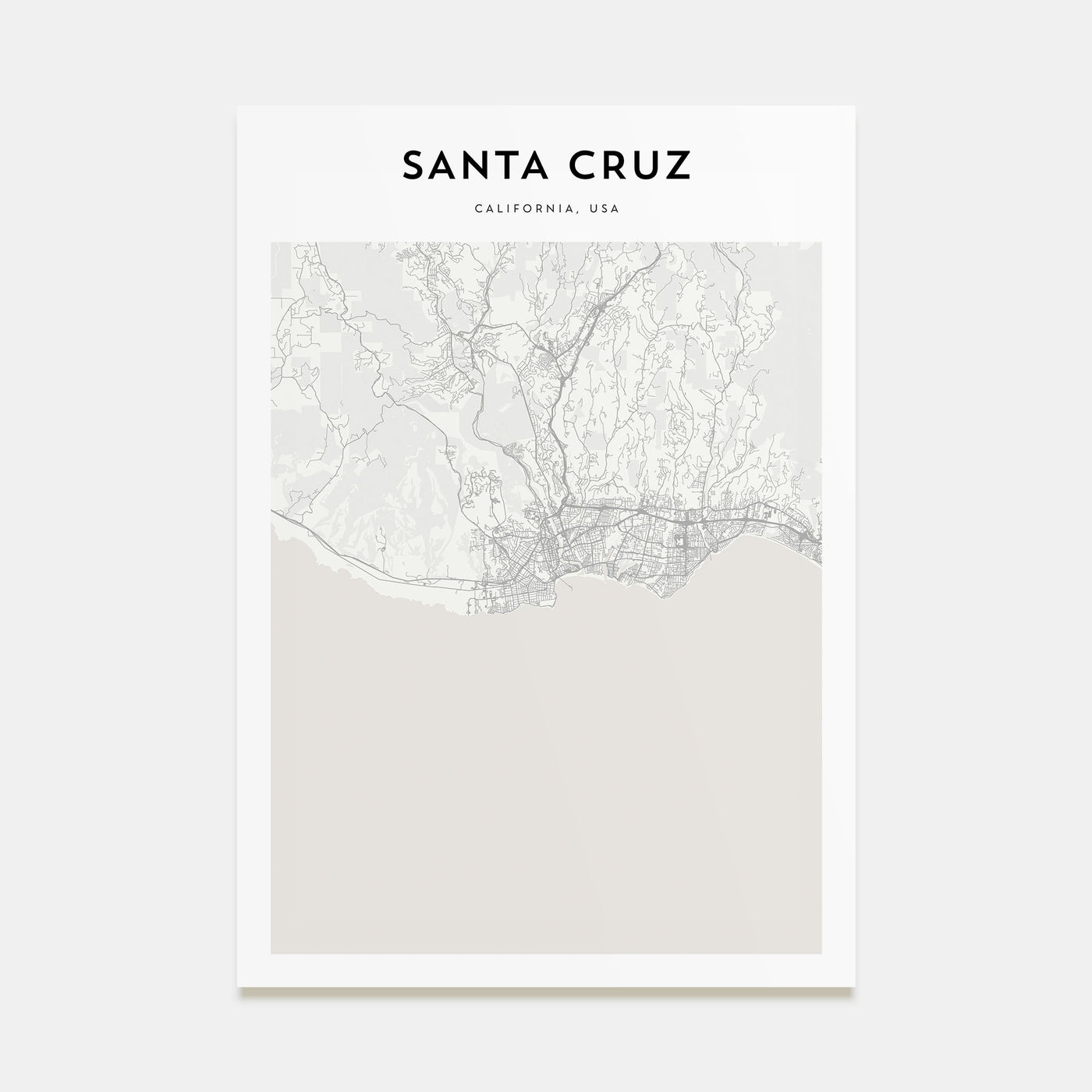 Santa Cruz Map Portrait Poster