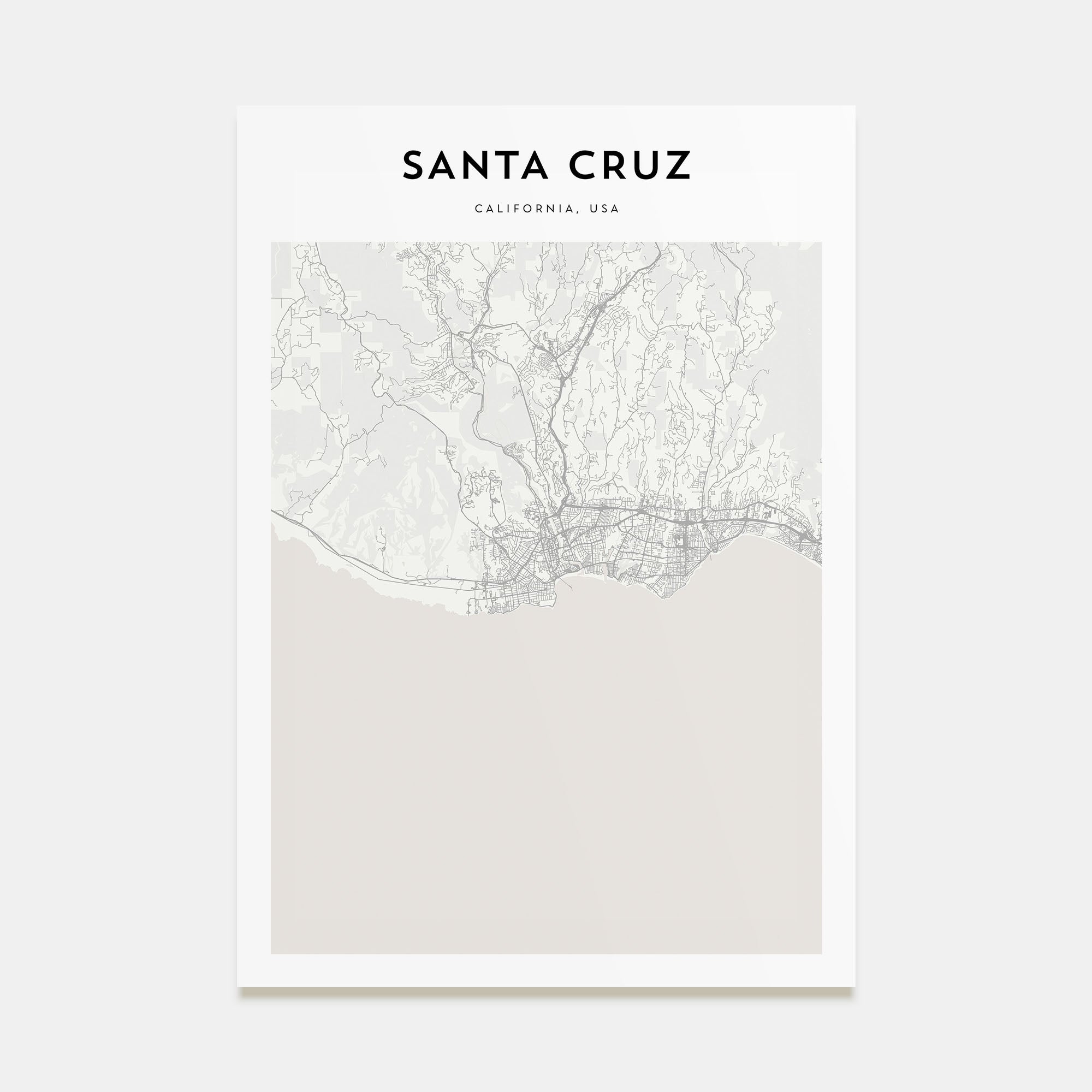 Santa Cruz Map Portrait Poster
