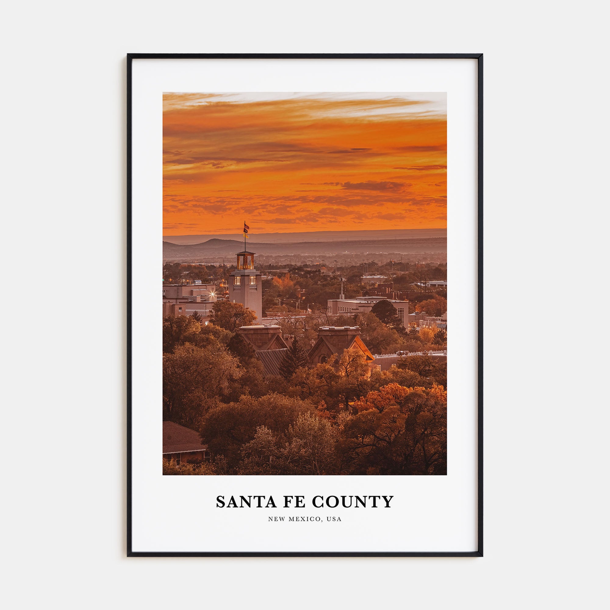 Santa Fe County Portrait Color Poster