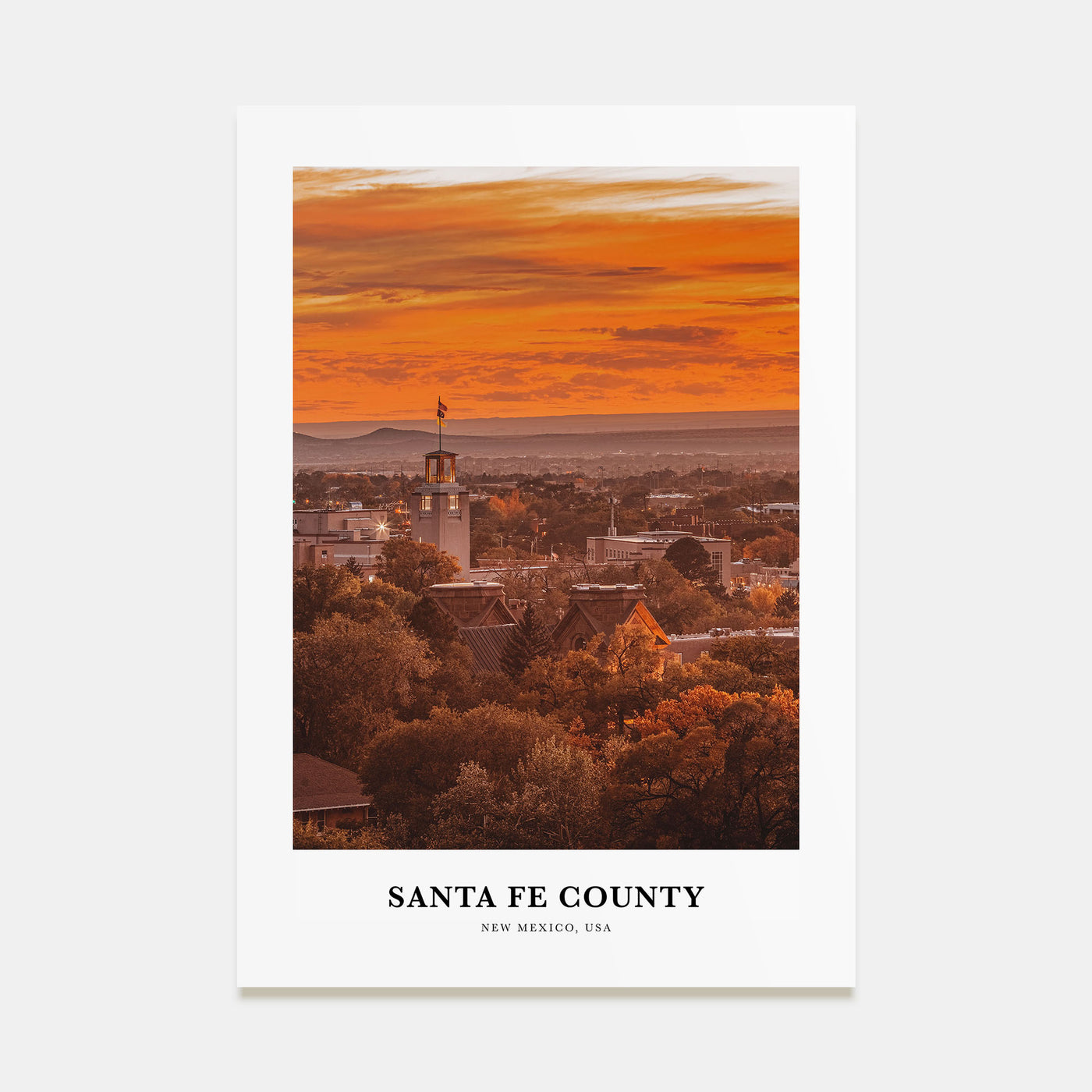 Santa Fe County Portrait Color Poster