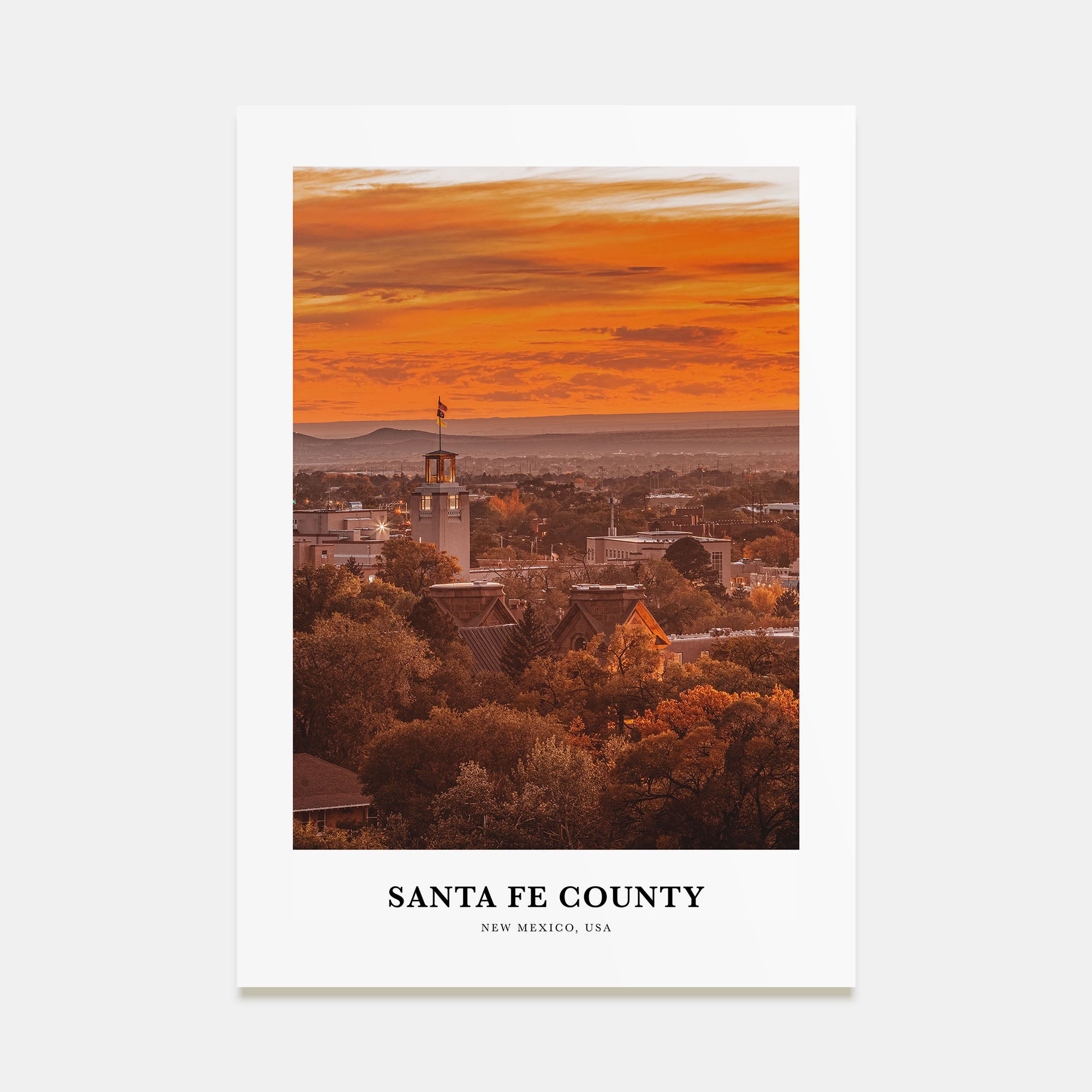 Santa Fe County Portrait Color Poster