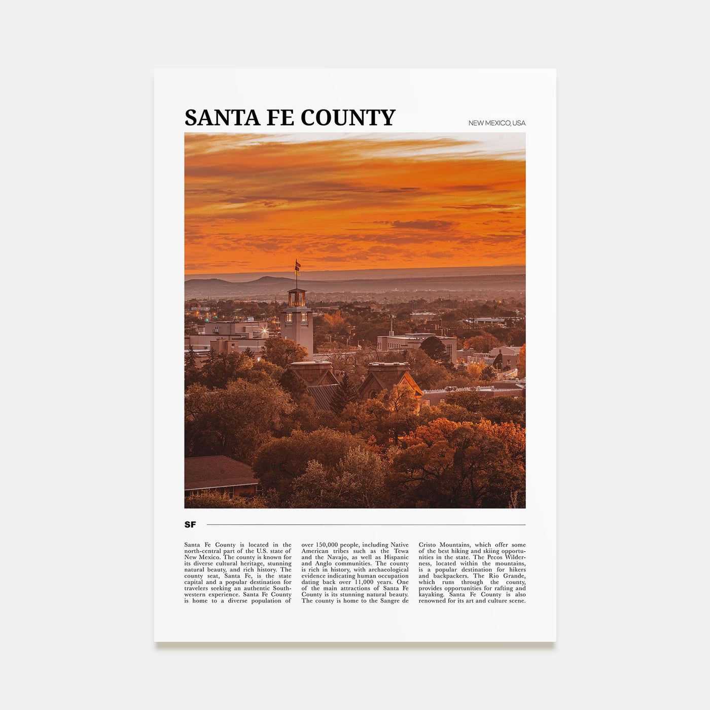 Santa Fe County Travel Color Poster
