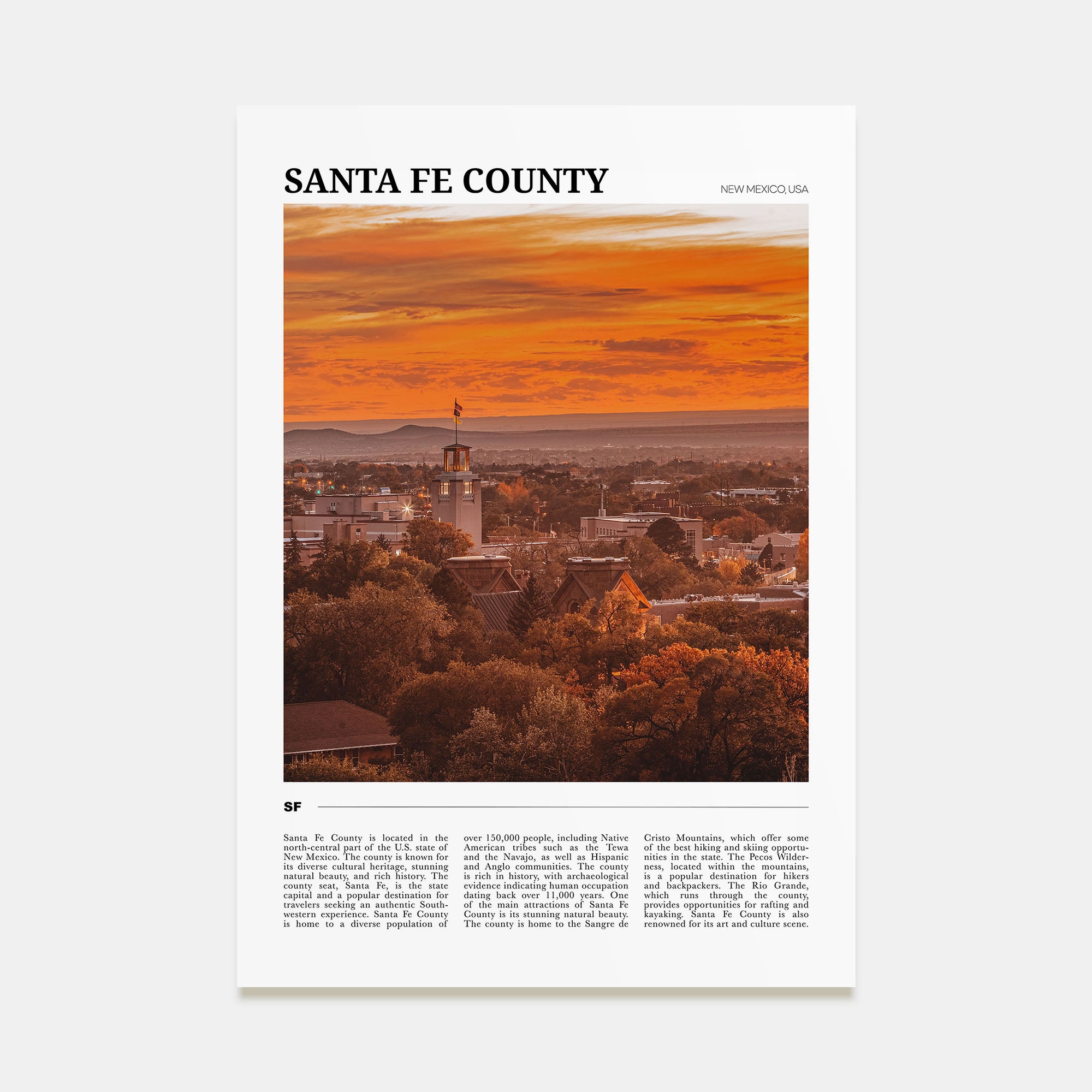 Santa Fe County Travel Color Poster