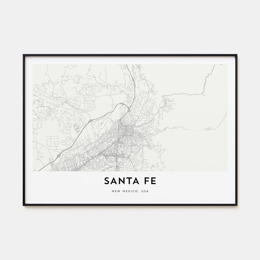 Santa Fe Map Landscape Poster