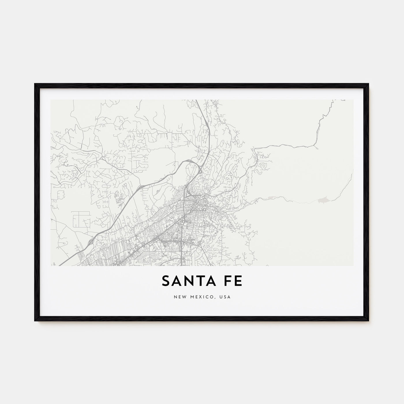 Santa Fe Map Landscape Poster