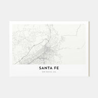 Santa Fe Map Landscape Poster