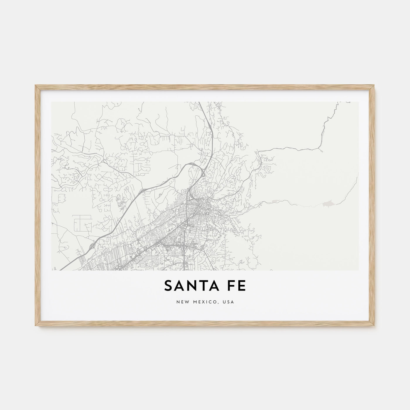 Santa Fe Map Landscape Poster