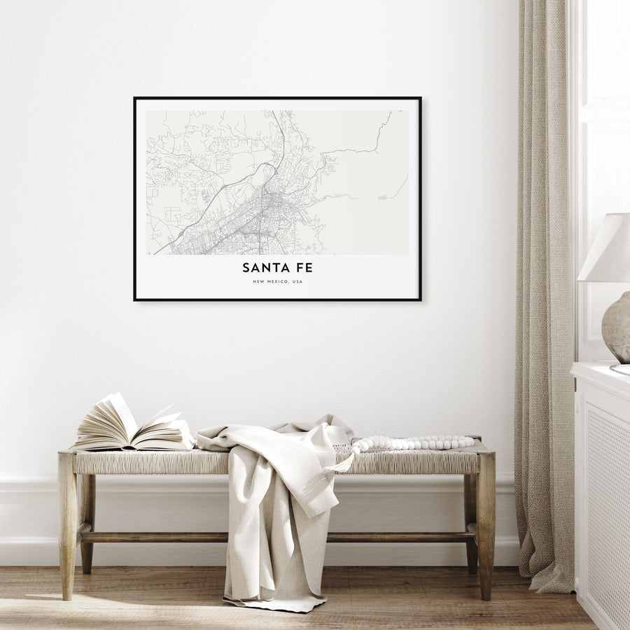 Santa Fe Map Landscape Poster