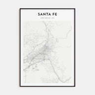 Santa Fe Map Portrait Poster