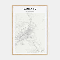 Santa Fe Map Portrait Poster