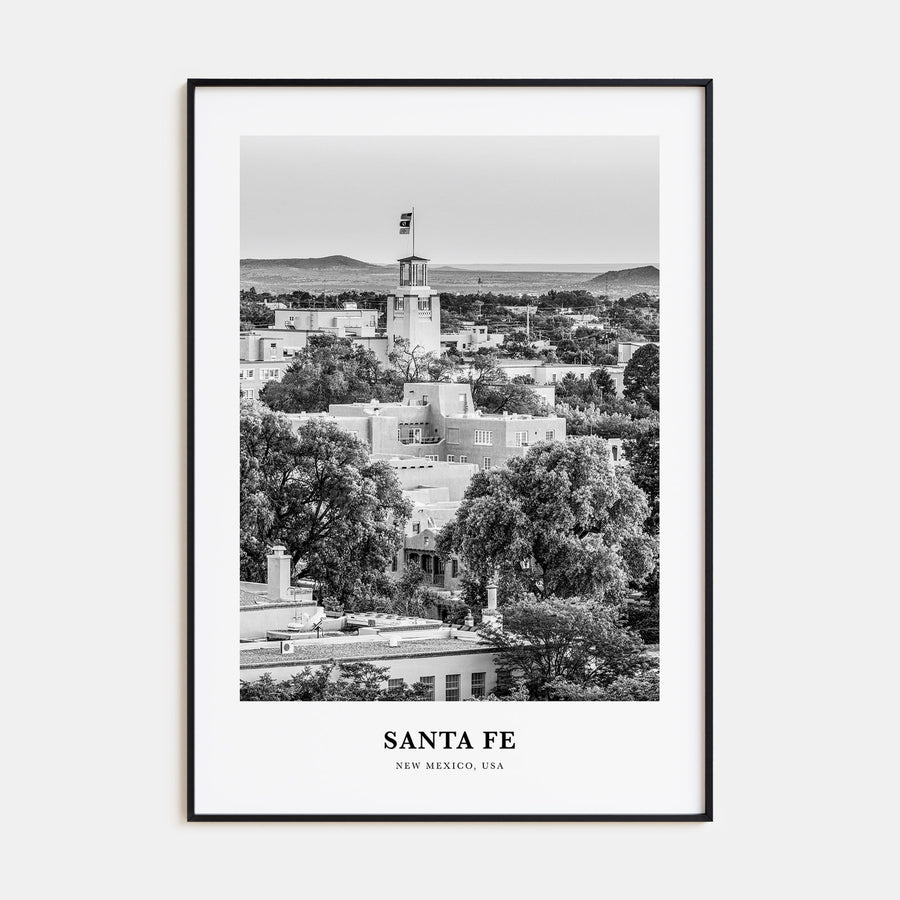 Santa Fe Portrait B&W Poster