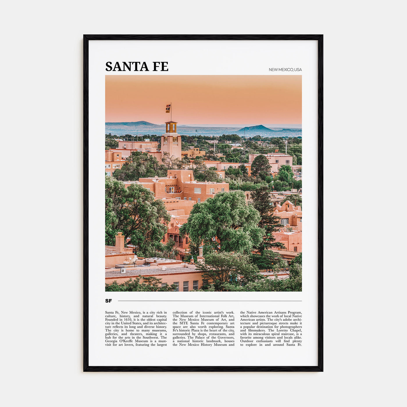 Santa Fe Travel Color Poster