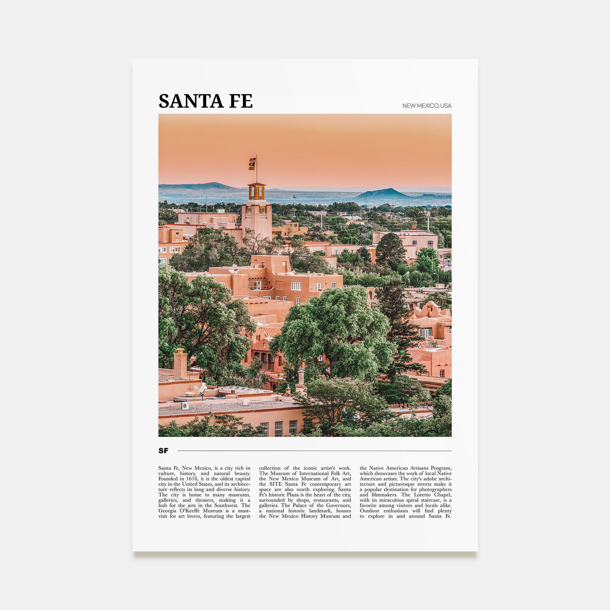 Santa Fe Travel Color Poster