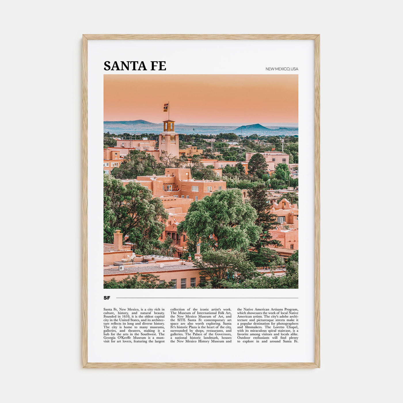 Santa Fe Travel Color Poster