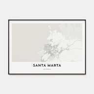 Santa Marta Map Landscape Poster