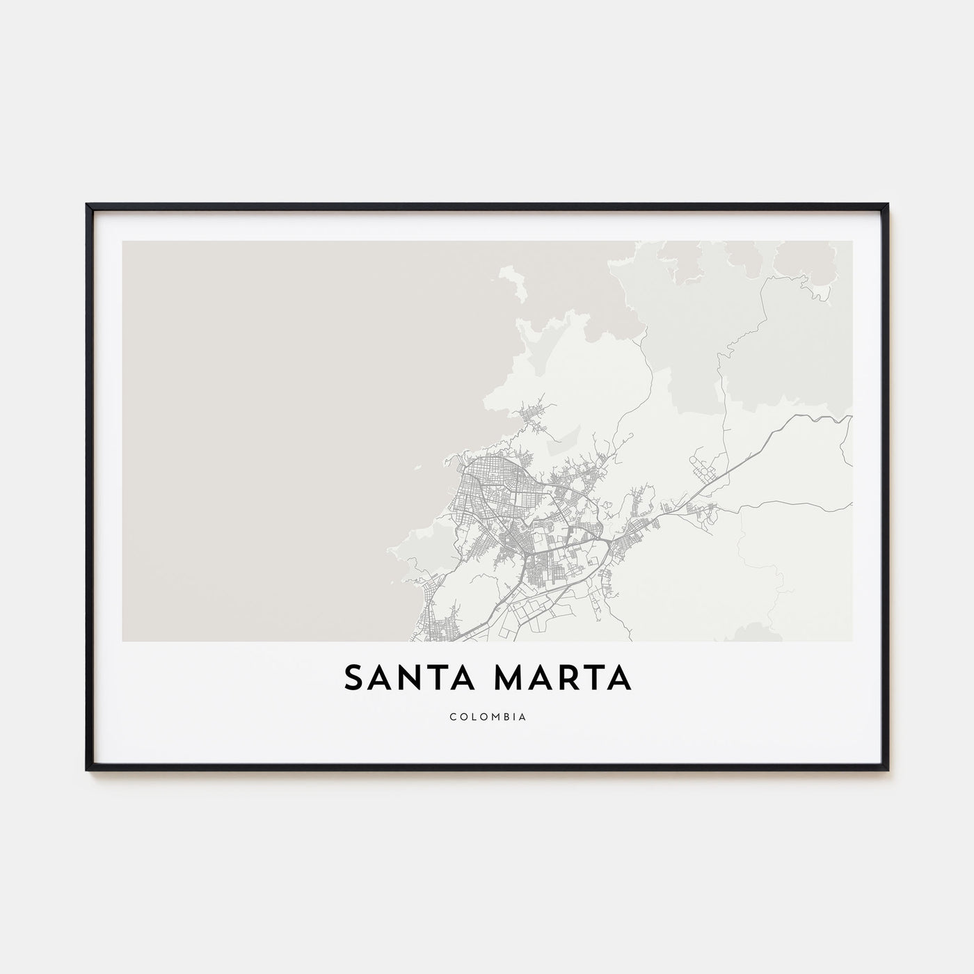 Santa Marta Map Landscape Poster