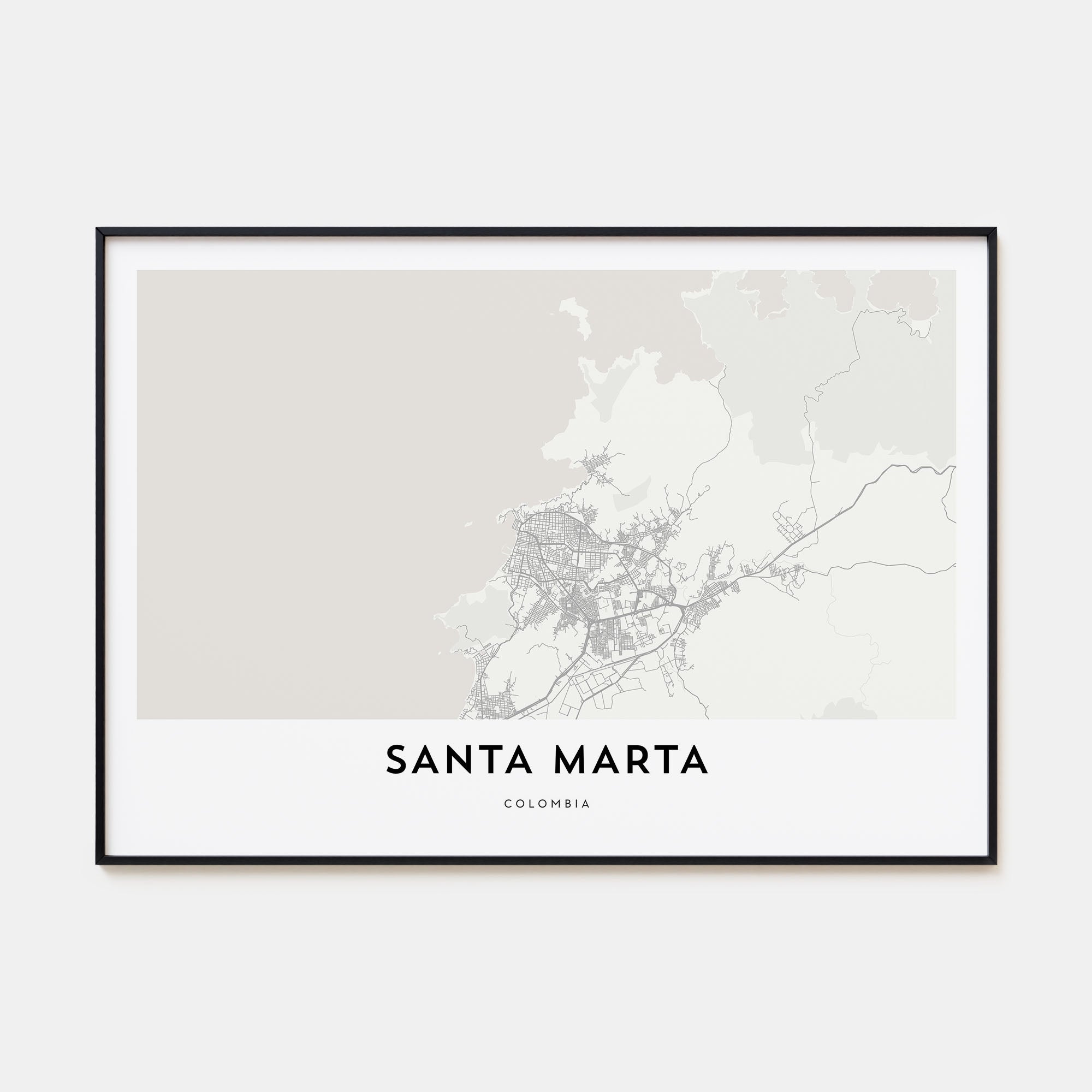 Santa Marta Map Landscape Poster