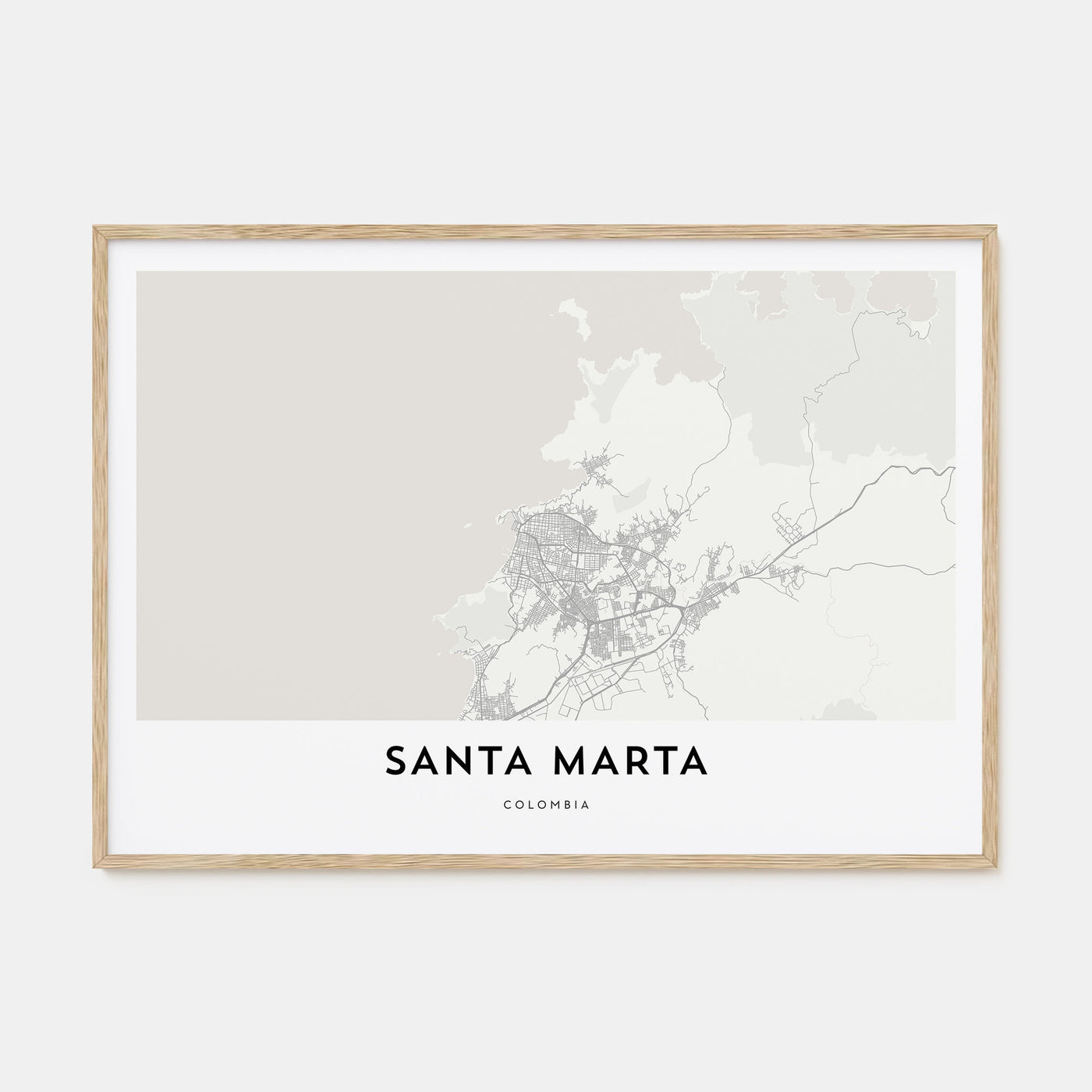 Santa Marta Map Landscape Poster