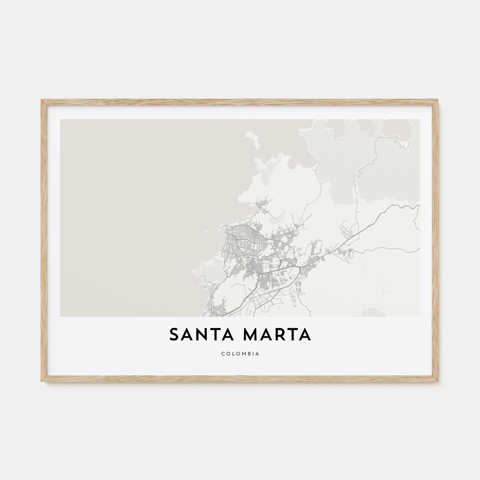 Santa Marta Map Landscape Poster