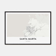 Santa Marta Map Landscape Poster