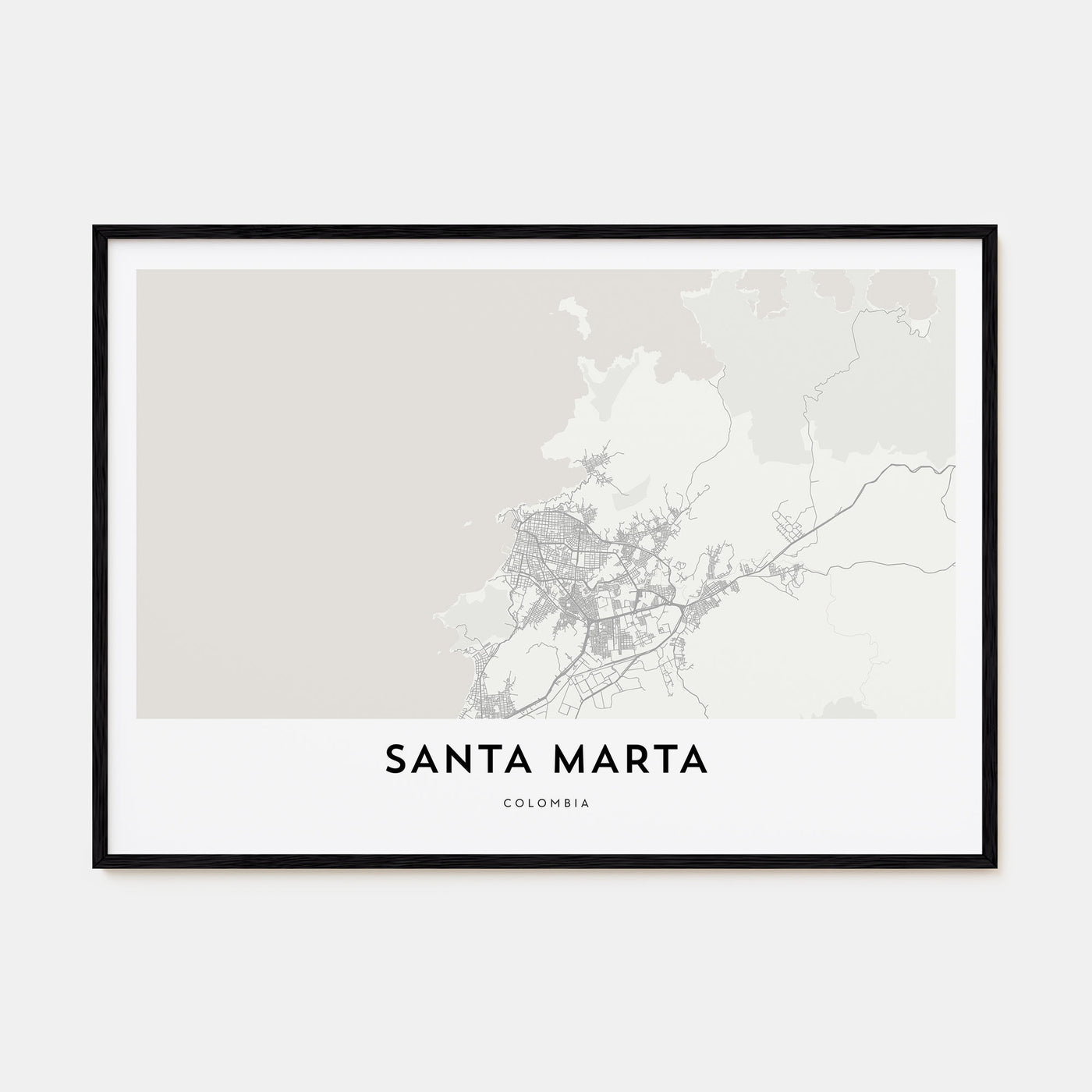 Santa Marta Map Landscape Poster