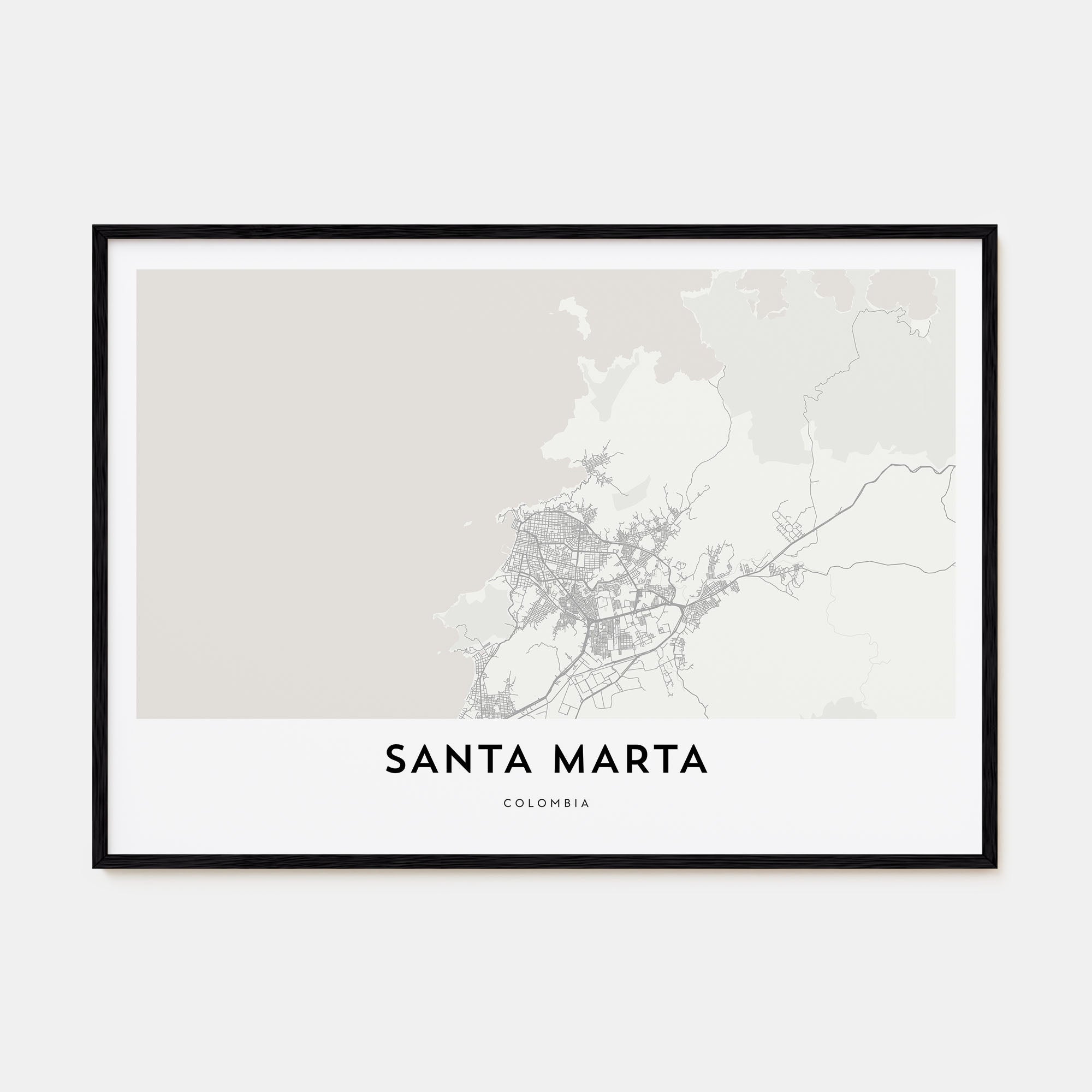 Santa Marta Map Landscape Poster