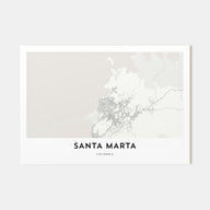 Santa Marta Map Landscape Poster