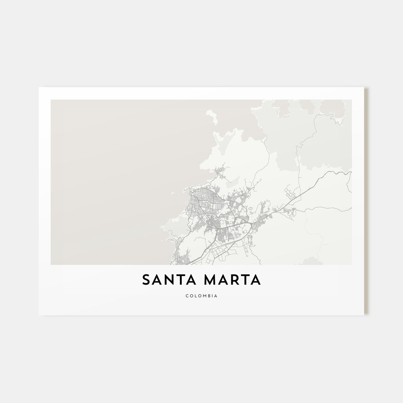 Santa Marta Map Landscape Poster