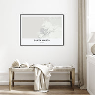 Santa Marta Map Landscape Poster