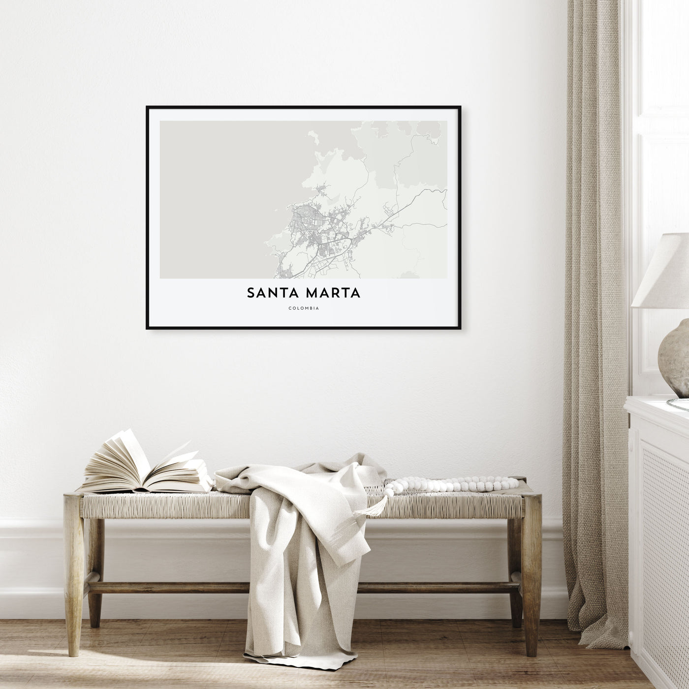 Santa Marta Map Landscape Poster