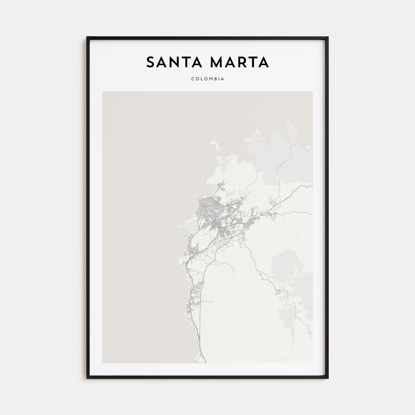 Santa Marta Map Portrait Poster