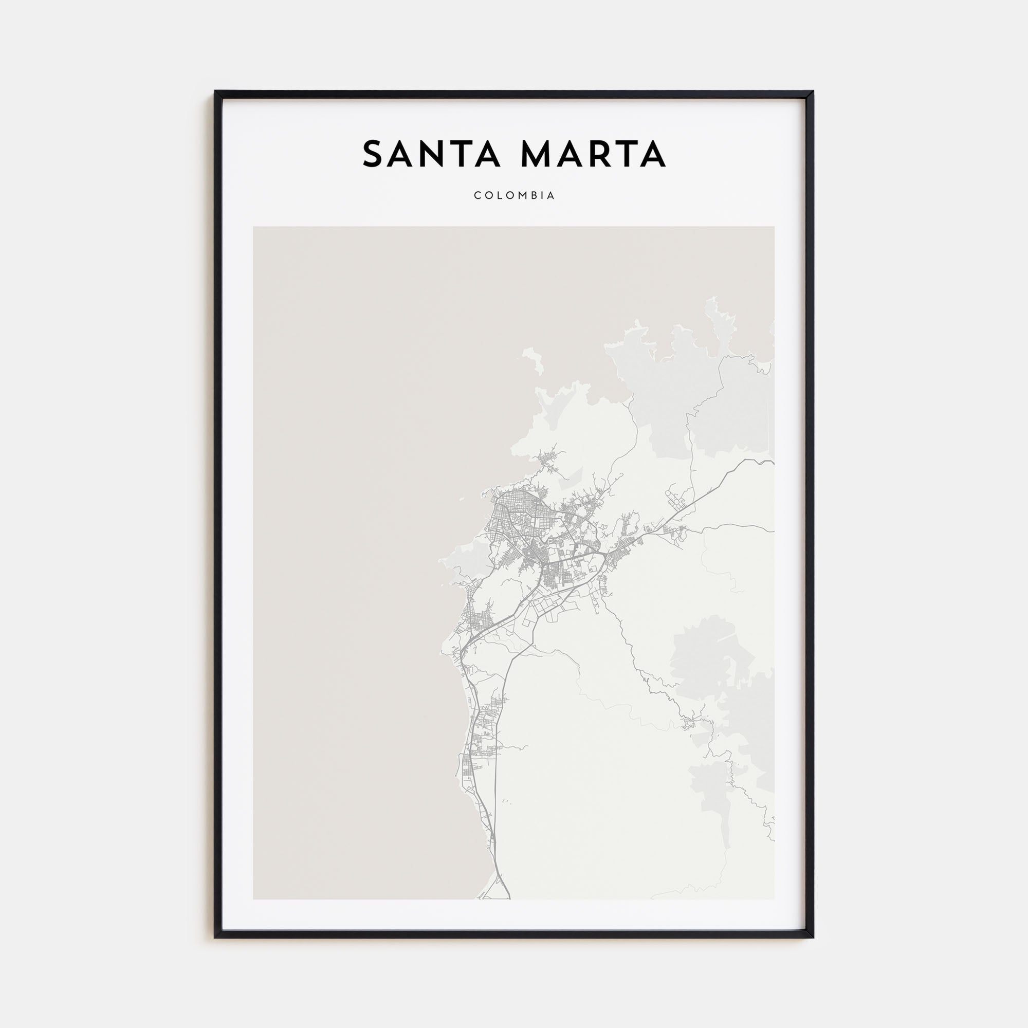 Santa Marta Map Portrait Poster