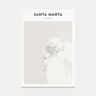 Santa Marta Map Portrait Poster
