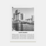 Santa Marta Travel B&W Poster