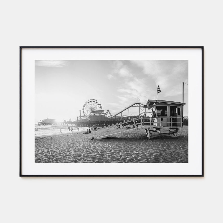 Santa Monica Landscape B&W Poster